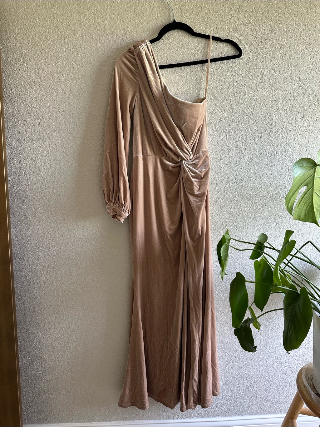Revelry Aurora Velvet Champagne Bridesmaid Dress